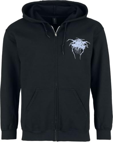 Sweat-Shirt zippé Darkthrone noir à capuche pour homme coupe standard