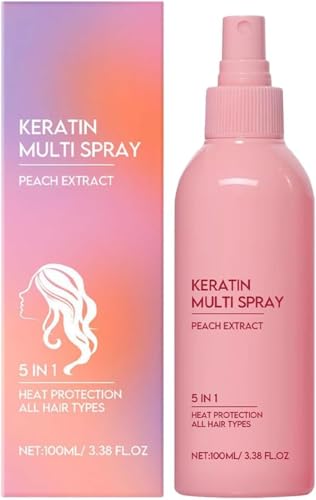 Spray de Keratina para el Cabello, Acondicionador Sin Enjuague 5 en 1, Tratamiento Diario Ligero, Hidratante, Suavizante y Nutritivo para Todo Tipo de Cabello