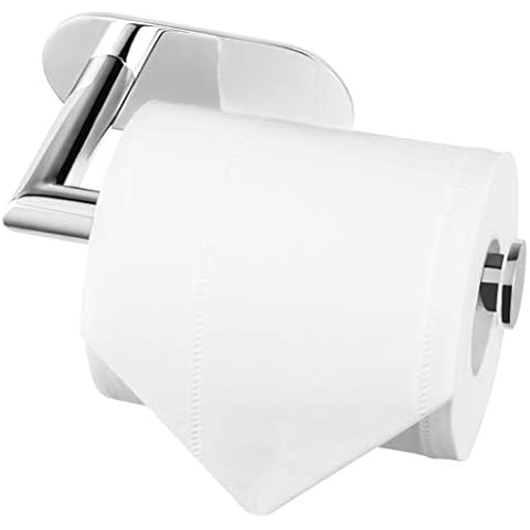 HITSLAM Toilettenpapierhalter Ohne Bohren, Chrom Klopapierhalter SUS304 Edelstahl Cover