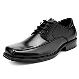 Temeshu Men's Classic Dress Shoes Lace-up Casual Business Formal Oxfords Square Toe Lightweight Shoes DS12 Black 9