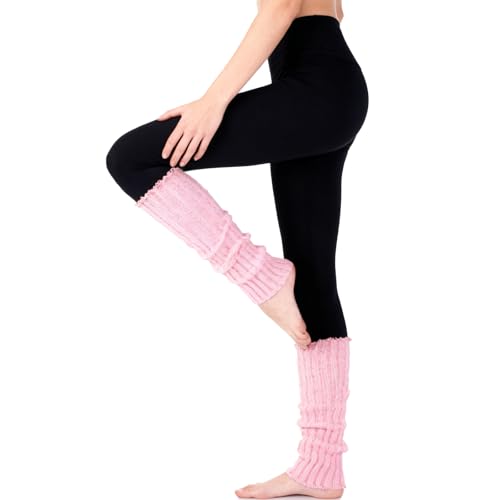 Xthrotsenk Leg Warmers Light Pink Legwarmers Ballet Ribbed Knit Leg Warmers for Dance Sports Yoga Women Gifts