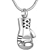 colgante conmemorativo, Collar joyería de cremación Cadena Libre Cenizas Memorial Collares Regalo de joyería de recuerdo para hombres- Guante de boxeo dorado con punta de plata Collar de urna de c