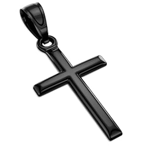 Exquisite Cross Necklace for Men and Women, Silver/Gold/Black Cross Chain with Top-grade 316L Stainless Steel Cross Pendant, 18-24 Inch Box/Byzantine Chains