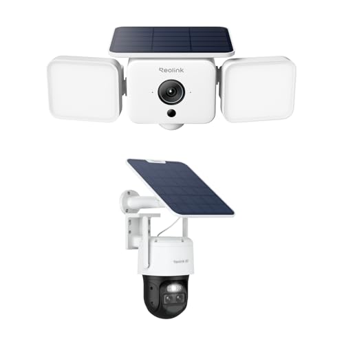 REOLINK Solar Floodlight Cam + TrackMix, 4K Dual Lens Solar Security Camera Outdoor, PTZ with Auto Tracking, 6X Hybrid Z - Detailed View