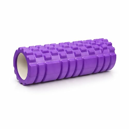 Image of Yogikuti Foam Roller for Muscle Recovery | High-Density Deep Tissue Massage Roller | Relieves Back Pain & Muscle Tension | Textured Anti-Slip Surface | Fitness & Yoga Tool (Purple, Large)