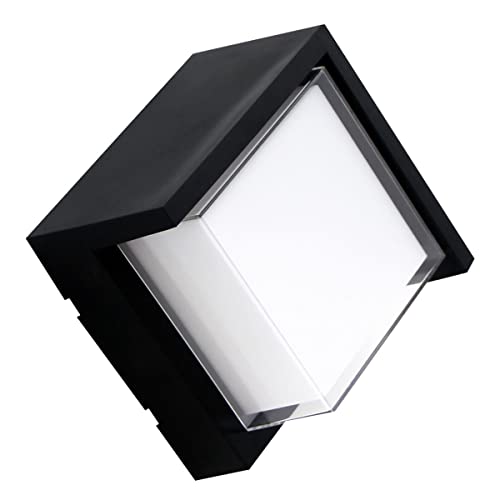 Arum LIGHTING - Applique Murale LED CUBA 15W (1500 Lm), Étanche IP65, 3 Teintes de Blanc CCT Réglables, Cache Rotatif, Luminaire Extérieur Noir en...