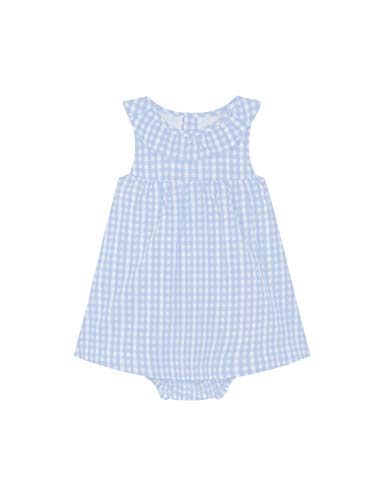 Robe vichy bébé fille en coton vêtement été naissance manches courtes