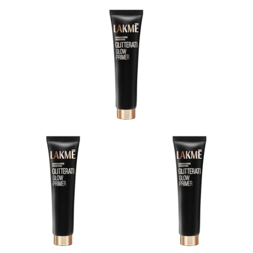 Image of Lakme Unreal Glow Primer, infused with luminescent pearls, lightweight sheer texture, long-lasting makeup (30ml) (Pack of 3)