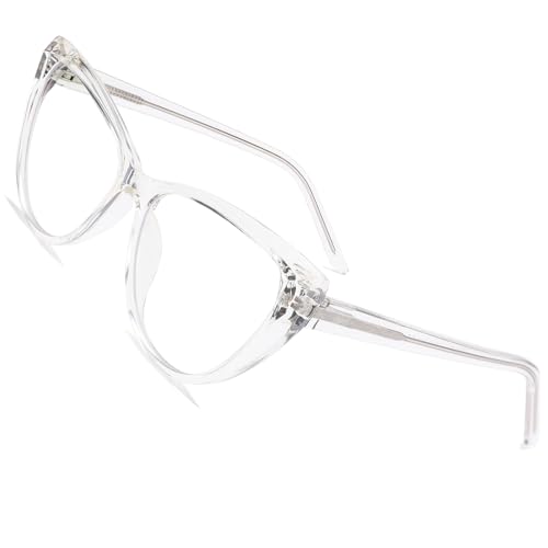 Image of Blue Light Blocking Glasses, TR90 Cat Eye Frame Computer Glasses With Anti Eyestrain & UV Glare Protection (Transparent)