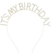 ACO-UINT Gold Birthday Crown for Girls, Cute It's My Birthday Headband Birthday Tiara for Women, ...