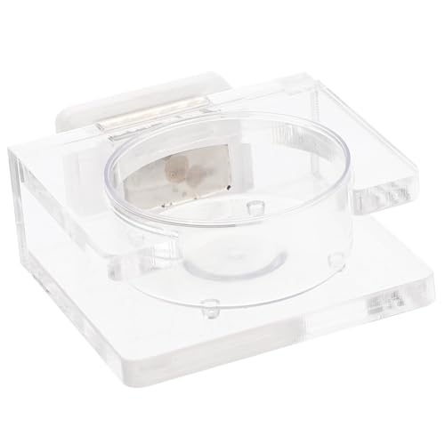 EXAOMBLE 磁付き壁掛け爬虫類給餌器 軽量コンパクト透明食器 トカゲ用給餌ボウル 水と餌兼用 ペット飼育に