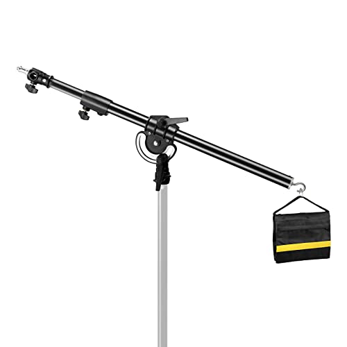 Soonpho Photography Extension Boom Arm for Light Stand/C-Stand,2.3ft to 4.9ft Ajustable Crossbar Holding Arm with 1/4\" to 3/8\" Screw