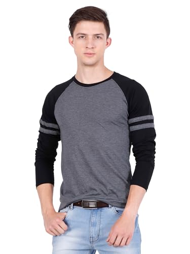 Image of fanideaz Men's Stylish Raglan Full Sleeve T-Shirt Stylish Classic Comfort Wear for Mens Premium Cotton Full Sleeve t Shirt for Men Round Neck Regular fit Tshirt for Mens