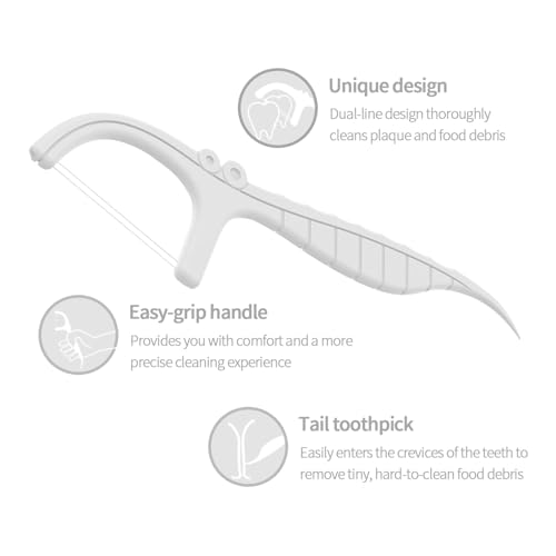 Holy-rose-Individually-Wrapped-Dental-Floss-Picks-Double-Line-Flossers-100-Count-Mint-Flavour-Floss-Stick-Toothpicks-Suitable-for-Travel-Hotel-Restaurant-Office-CarWhite