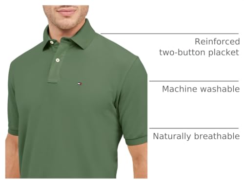 Image of Tommy Hilfiger Mens Short Sleeve Cotton Pique Polo Shirt in Regular Fit