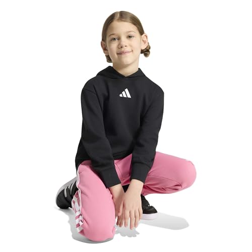 adidas Unisex Kinder Essentials Hoodie Sweatshirt, Black/White, 6-7 Years – Ansicht 6