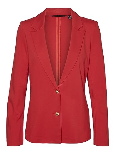 Vero Moda Damen VMEVA LS Slim W. Gold GA Blazer, Goji Berry/Detail:Gold...