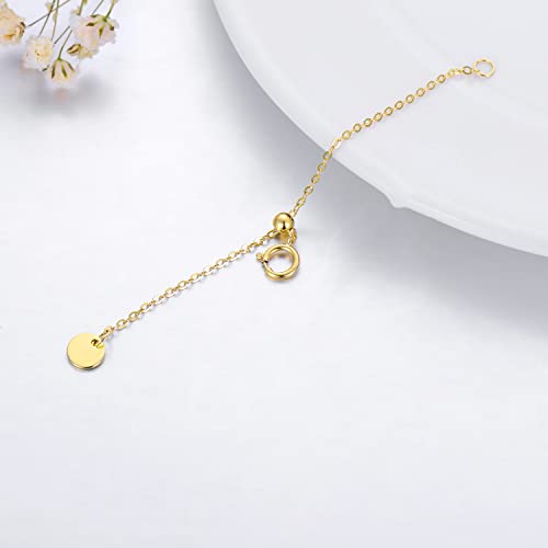 Image of 10k 14k Real Gold 1 inch /1.5 inch /2 inch /2.5 inch /3 inch /4 inch /5 inch Necklace Extender, Necklace Bracelet Extender Chain, Durable Gold Extender Chain, Adjustable Extension Chain for Necklace Bracelet Anklet
