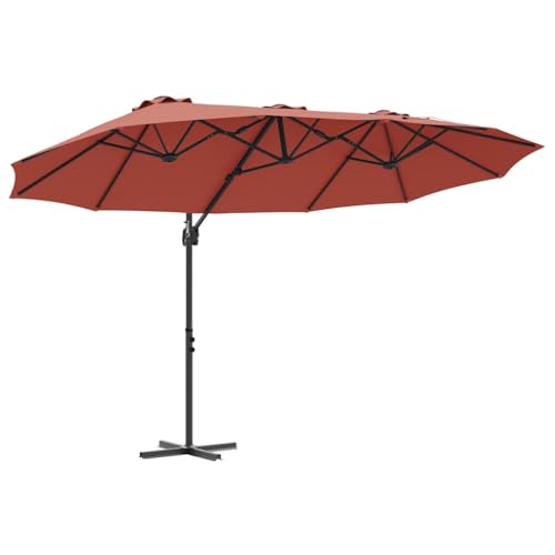 Sombrilla rectangular 372x198 cm arena con manivela para jardin y terraza