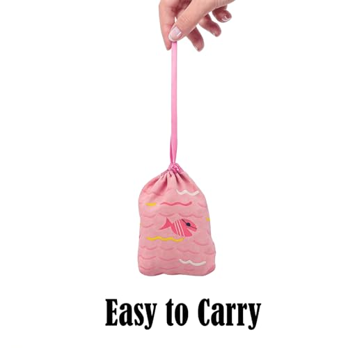 Portable Shopping Cart Cover, High Chair and Grocery Cart Covers for Babies, Kids, Infants & Toddlers, Attached Carry Bag (Simple Pink Fish)