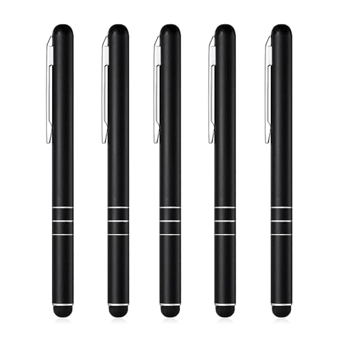 Eingabestift 5 Stück i-Pad Stift Stylus Pen i-Pad Pencil für iPhone Samsung Galaxy Xiaomi Redmi Google Pixel Motorola Nothing Phone Tablets und Alle Touchscreen, Schwarz