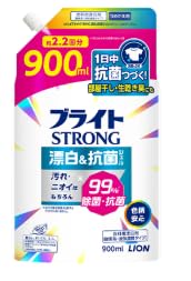 【Amazon限定】【大容量】白さと菌にブライトSTRONG 酸素系・濃縮タイプ 衣類用漂白剤 詰め替え 900ml