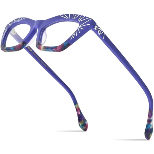 Image of HEPIDEM Multicolor Acetate Glasses Frame Women Cat Eye Eyeglasses Men Optical Spectacles 9291