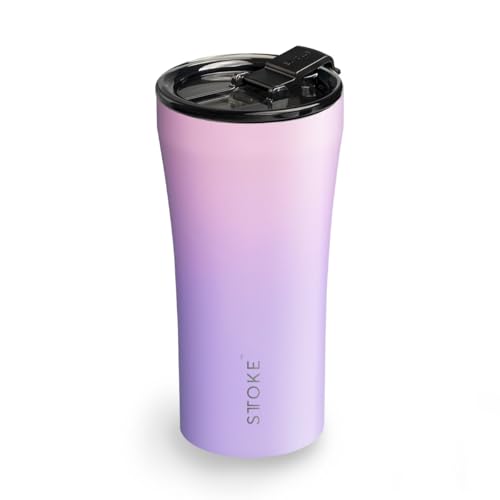 STTOKE ストーク タンブラー Gサイズ 16oz 470ml 真空断熱 保温 保冷 フタ付き ステンレス マグ 完全止水 グランデ 蓋つき (ライラックドリーム)