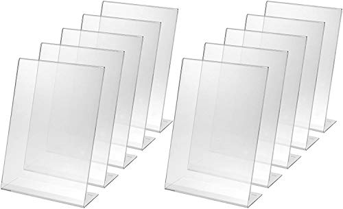 SIGEL TA210 Lot de 10 Présentoirs inclinés de table, 30,2 x 21,3 x 7,8 cm, acrylique transparent