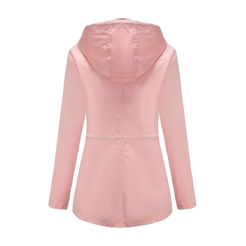 Women's Rain Jacket Waterproof Hooded Windbreaker Lightweight Packable Shell Jacket Active Outdoor Raincoat with Hood2