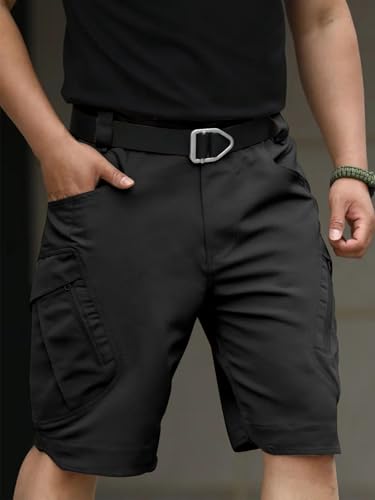 LYRXXX Men's Cargo Shorts for Hiking Work Travel Lightweight Waterproof Tactical Shorts with Multiple Pockets(No Belt)3