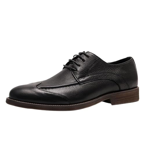 Leather Business Dress Shoes for Men Classic Oxford Comfortable Formal Wedding Non-Slip Lace-Up Stylish Office Footwear