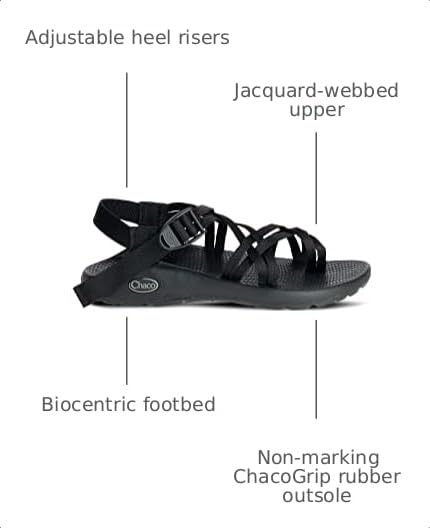 Image of Chaco Womens ZX /2 Classic, With Toe Loop, Outdoor Sandal, Black 11 M