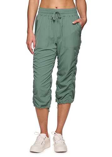Image of RBX Active Capri Pants for Women Joggers Stretch Lightweight Women's Casual Pant Capri with Drawstring