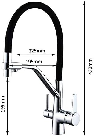 Toque de cocina de 3 vías con filtro de agua Sistema de ósmosis inversa universal 360 ° Spout Spout Multi Function Mixer en instalación de fregadero Diseño de silicona duradero LWX