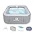 Relxtime Inflatable Hot Tub 4 to 6 Person, Blow Up Spa Square Portable Outdoor Hottub, 130 Soothing Bubble Air Jets, Cover, 2 Filter Cartridges, Grey