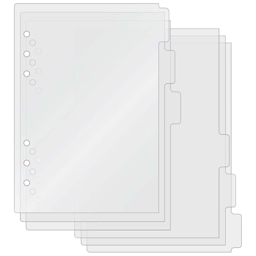 Intercalaires acrylique A5 haut de gamme transparents avec 6 onglets