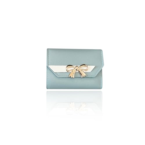 BenePoint Wallets for Women, Snap-Button Women's Wallet PU Leather Card Holder Trifold Ladies Wallets with Multiple Card Slots, ID Window& Cash Compartment for Women of All Ages (blue)