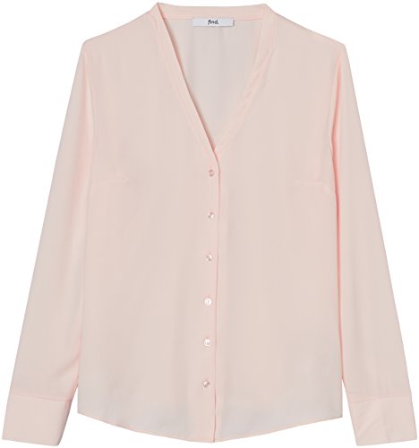 Find. Button V Neck, Camicia Donna, Rosa (Pearl