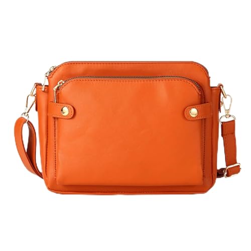 Mulheres com carteiras multifuncionais, bolsa transversal com compartimento com carteira integrada e compartimentos para cartão de crédito, Laranja, Estilo clássico moderno
