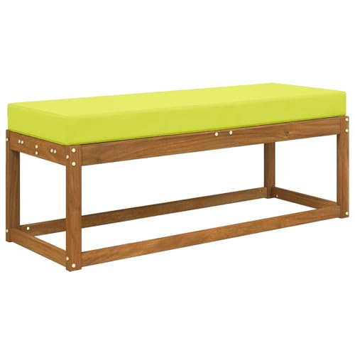 Coussin d'assise extérieur vert 111,5x40 cm en polyester antidérapant - 3