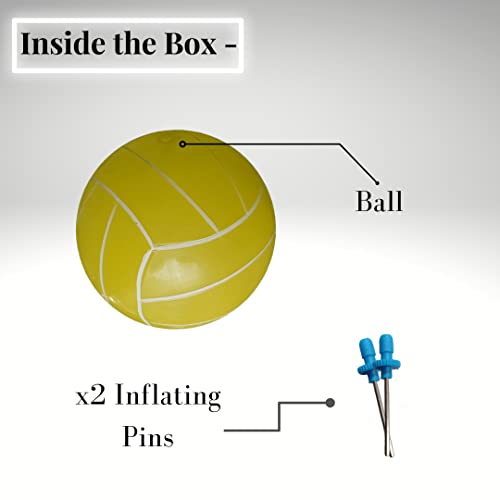Image of Inflatable Vinyl Ball for Swimming Pool & Garden with 2 Inflating Pins - PVC Ball for Kids use at Pools, Beach, Outdoor & Indoor Play | Size : 22cm (9 Inches) | Yellow Stripes (HB)