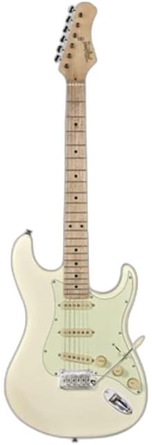Guitarra elétrica Classic Tagima Strato T-635 na cor branca, com escala clara e corpo estilo stratocaster