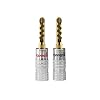 Poppstar 2x High End Holle Bananenstekker, BFA voor Luidsprekerkabel (tot 6 mm²), Speakers, AV Receiver, 24k Vergulde Contacten (1x zwart, 1x rood)