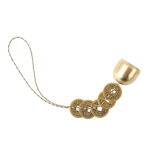 Chinese Feng Shui Bell Decor with 5 Good Luck Coins for...