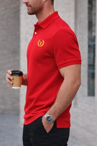 Image of Mack Jonney Men's Cotton Polo T-Shirt|Solid Regular Fit|Half Sleeve Collar T-Shirt for Casual Wear-MJ-32