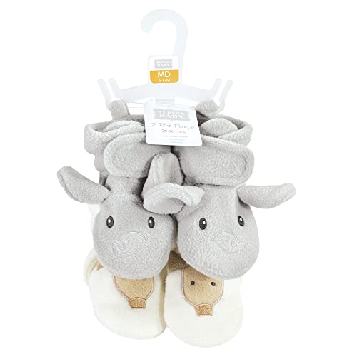 Hudson Baby Baby Girls Animal Fleece Booties 2-Pack Socks, Gray Elephant Giraffe, 6-12 Months Us #TOP1