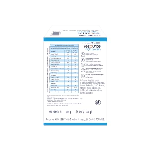 Image of Dr.Reddys and Nestle Health Science, Resource High Protein (800 g) - 42g protein