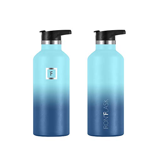 Iron °Flask Sports Water Bottle - 32 Oz, 3 Lids (Spout Lid), Leak Proof, Vacuum Insulated Stainless Steel, Hot Cold, Double Walled, Thermo Mug, Standard Metal Canteen #TOP3