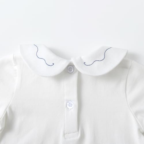 Image of Toddler Kids Girls Boys Basic Peter Pan Collar Tee Shirt T-Shirts Tops Bottom Long Sleeve Solid Blouse